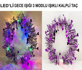 Nessiworld Heart Tassel Night Glow 3 Mode LED Light Crown Purple Color